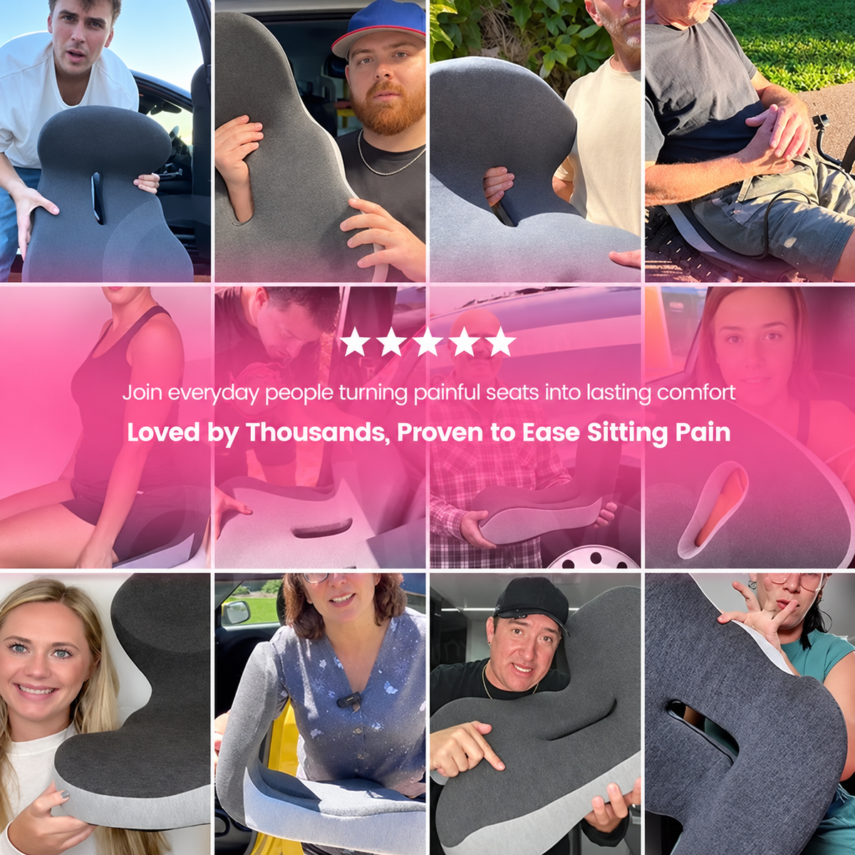 Ergonomic Orthopedic Memory Foam Lumbar Support Seat Cushion