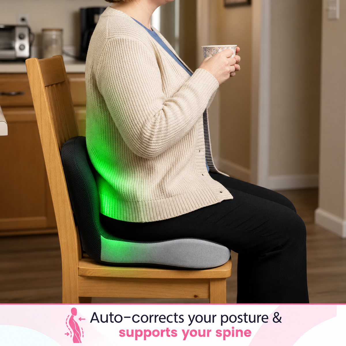 Ergonomic Orthopedic Memory Foam Lumbar Support Seat Cushion